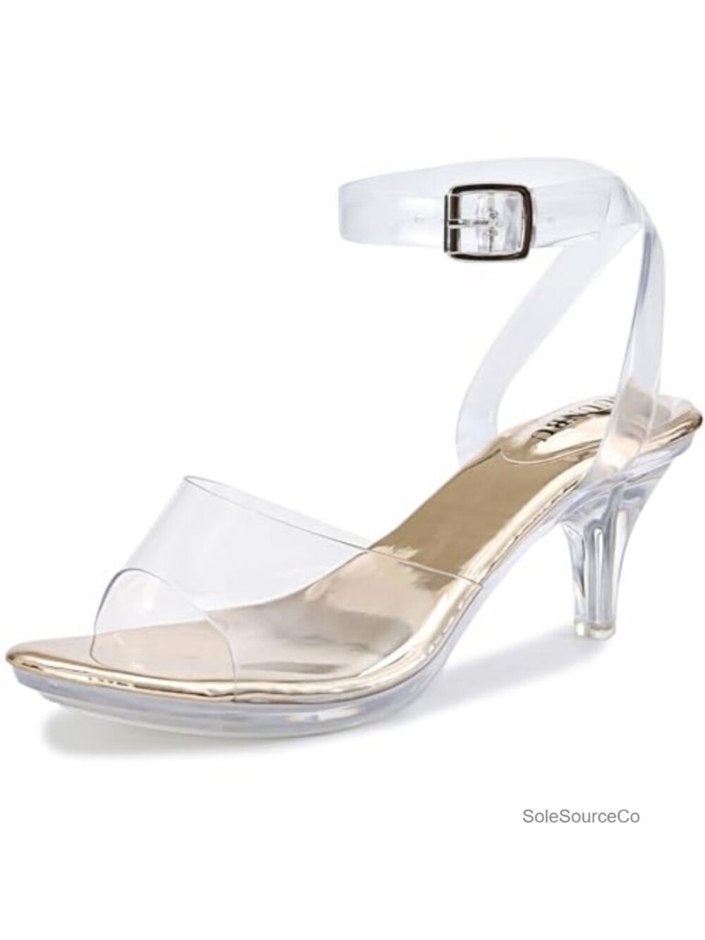 Clear Strappy Heels Women's Platform Stiletto Sandals Adjustable Ankle Strap